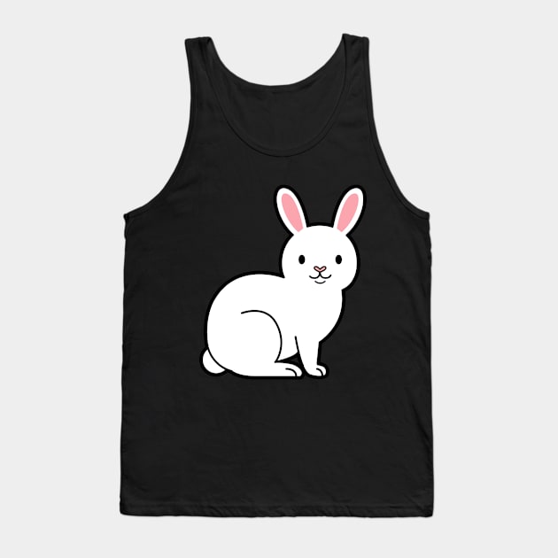 Cute white bunny rabbit sitting down Tank Top by keeplooping